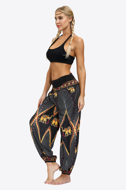 Side View, Fashion Prints Ruched Athletics Pants In Mustard