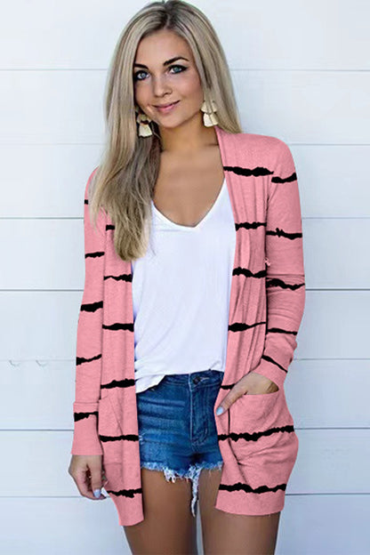 Long Sleeve Cardigan In Carnation Pink