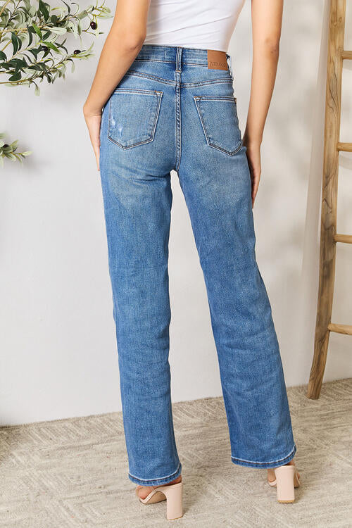 Back View, Judy Blue, 90's High Waist Tummy Control Straight Jeans Style 88661