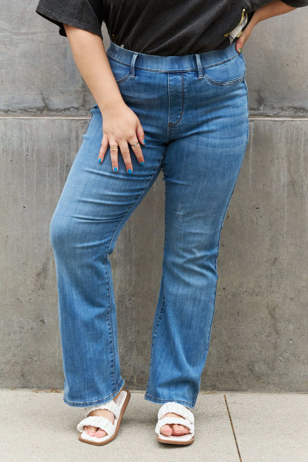 Plus Size, Judy Blue, High Waist Slim Bootcut Easy Pull On Jeans Style 88520