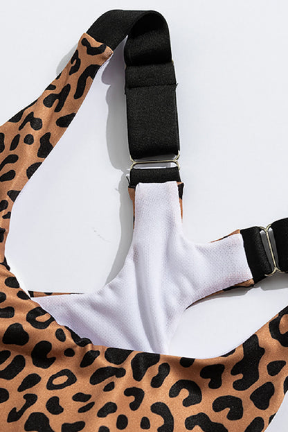 Close-Up, Leopard Printed Sports Bra and Leggings Set