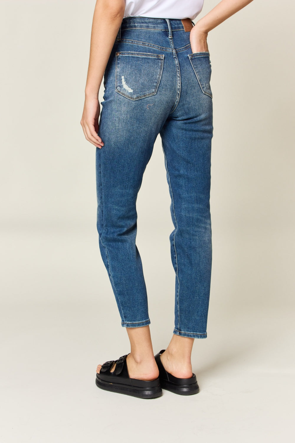 Back View, Tummy Control High Waist Slim Fit Jeans Style 88776