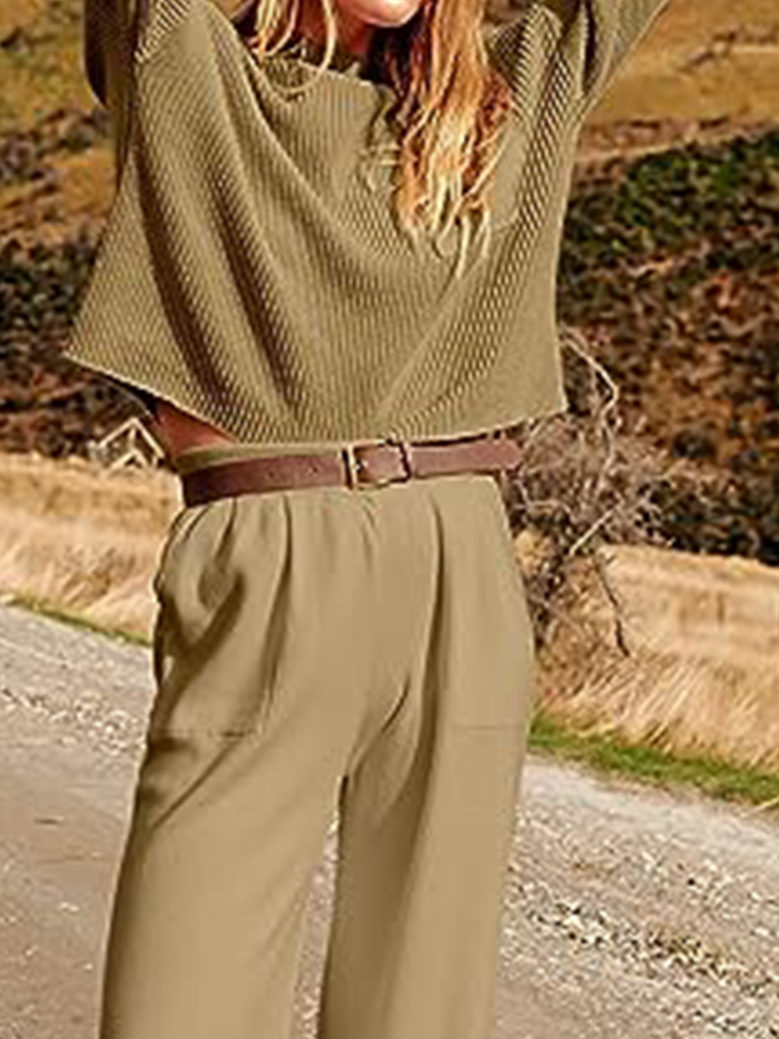 Close-Up, Knit Top and Joggers Set In Taupe