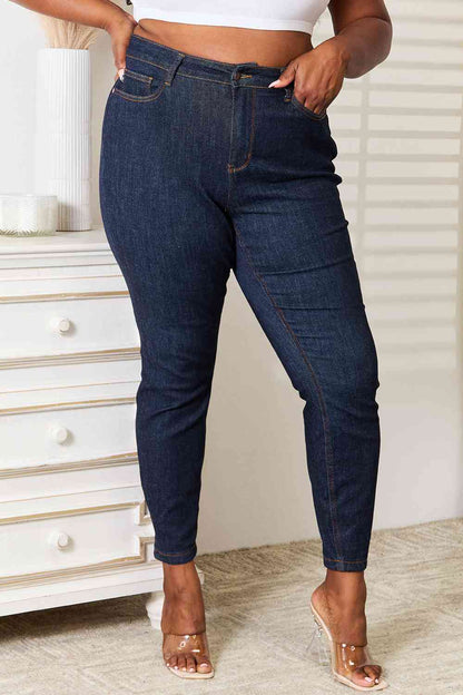 Plus Size, Judy Blue, High Waist Classic Back Pocket Embroidery Skinny Jeans Style 88683
