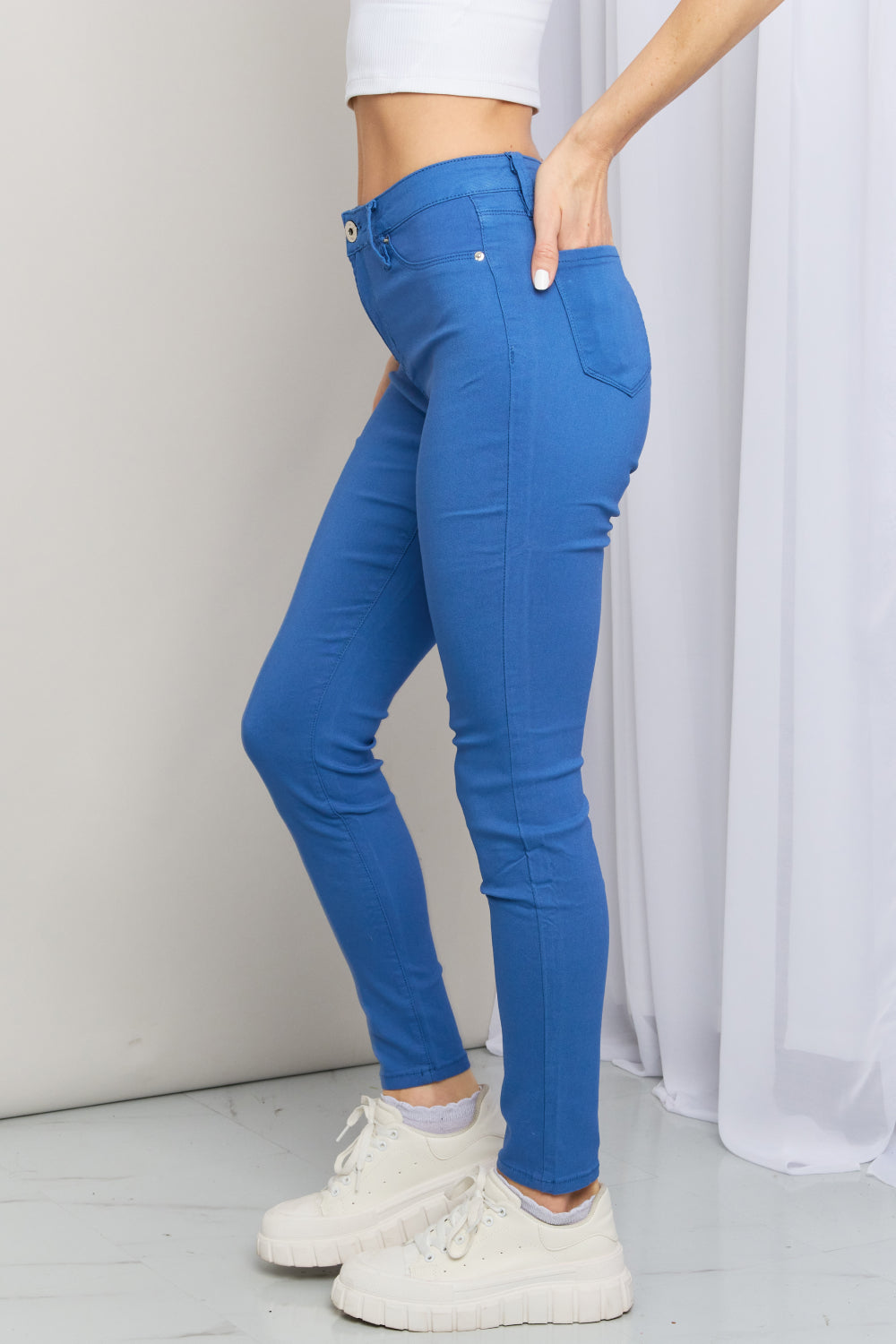YMI Jeans 3 Infinity Skinny Distressed Thick Stitch Blue Denim Wash Rise  Stretch