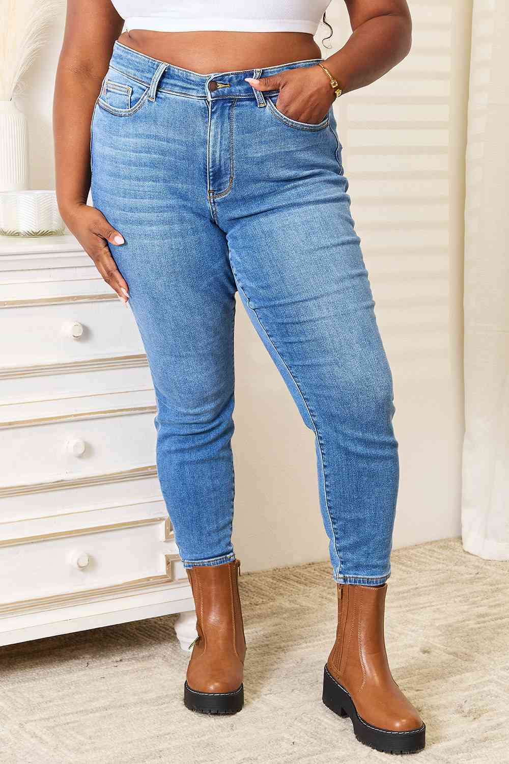 Plus Size, Judy Blue High Waist Classic Thermal Skinny style 82349