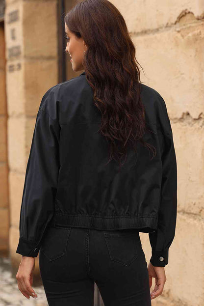 Back View, Zip-Up Collared Jacket