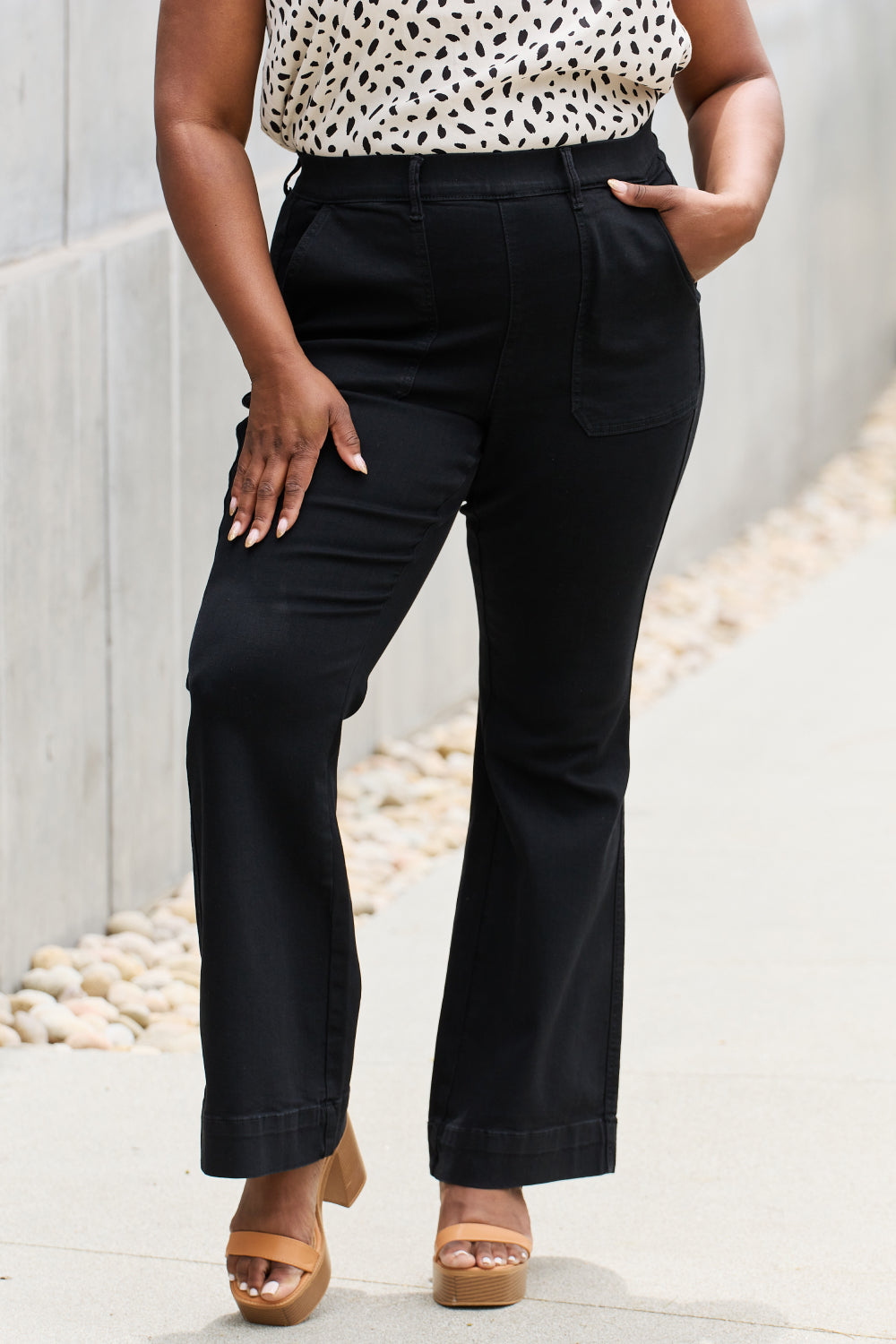 Plus Size, Judy Blue, High Rise Trouser Flare Denim Style 88651