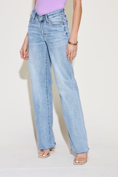 Side View, Judy Blue, V Front Waistband Straight Jeans Style Number 82483