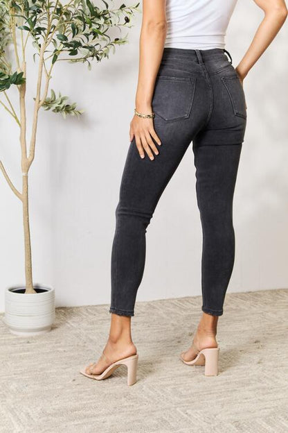 Back View, BAYEAS, Cropped Skinny Jeans