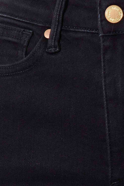 Close-Up, Judy Blue, High Waist Wide Leg Black Stretchy Cropped Jeans Style 88710