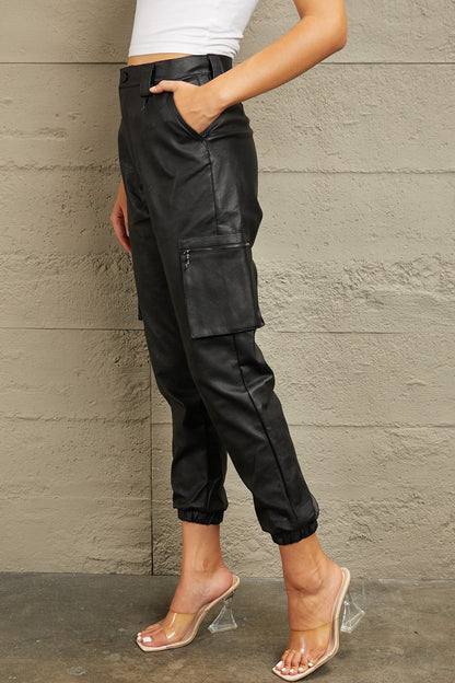 Side View, KanCan, PU Faux Leather Pants