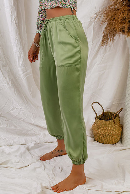 Side View, Drawstring Pull-On Joggers with Pockets